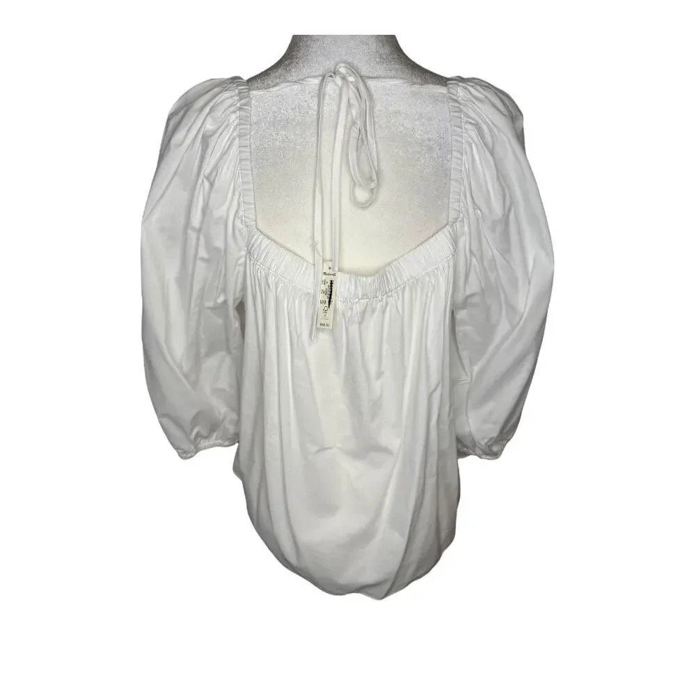 NEW Madewell‎ Women’s Size 14 Eyelet White Puff-Sleeve Babydoll Top NWT